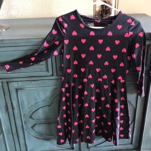 Black dress with pink hearts
